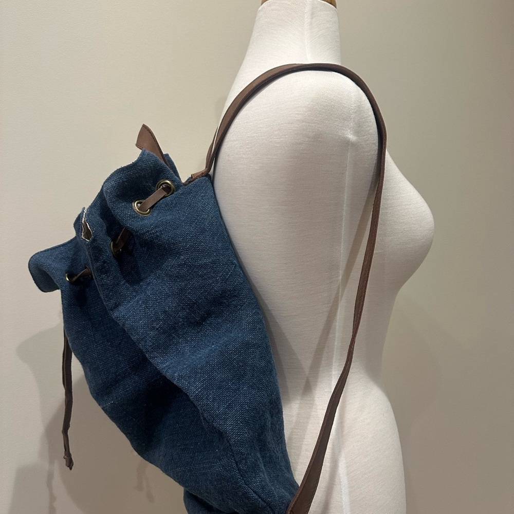 Blue Denim Canvas Backpack - Picture 4 of 4